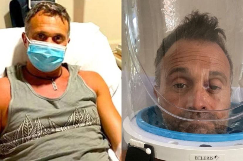 Lapegüe y el casco Helmet, que ayuda a pacientes con problemas cardíacos.