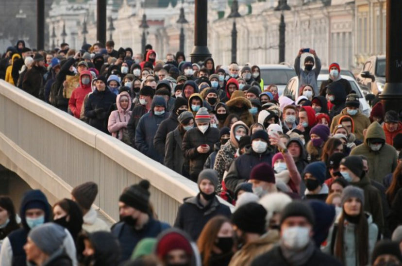 Protestas en las calles de Rusia.