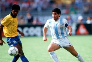 Maradona Brasil 90. Crédito: AFP