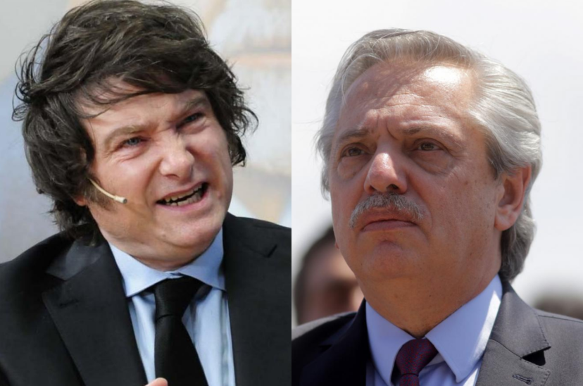 Javier Milei y Alberto Fernández