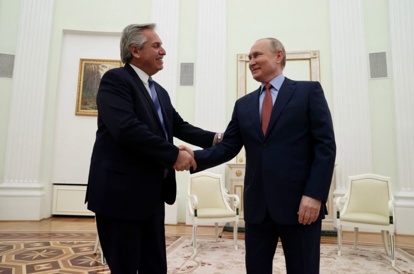 Alberto Fernández y Vladimir Putin