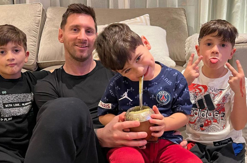 Messi y sus hijos