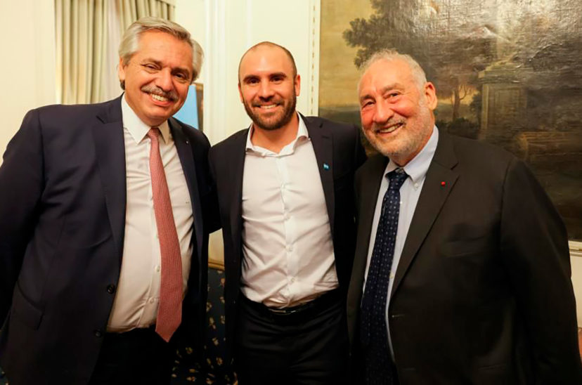 alberto fernández, joseph stiglitz y martín guzmán