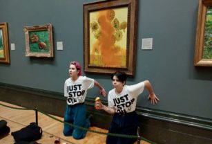 Activistas y cuadro de Van Gogh