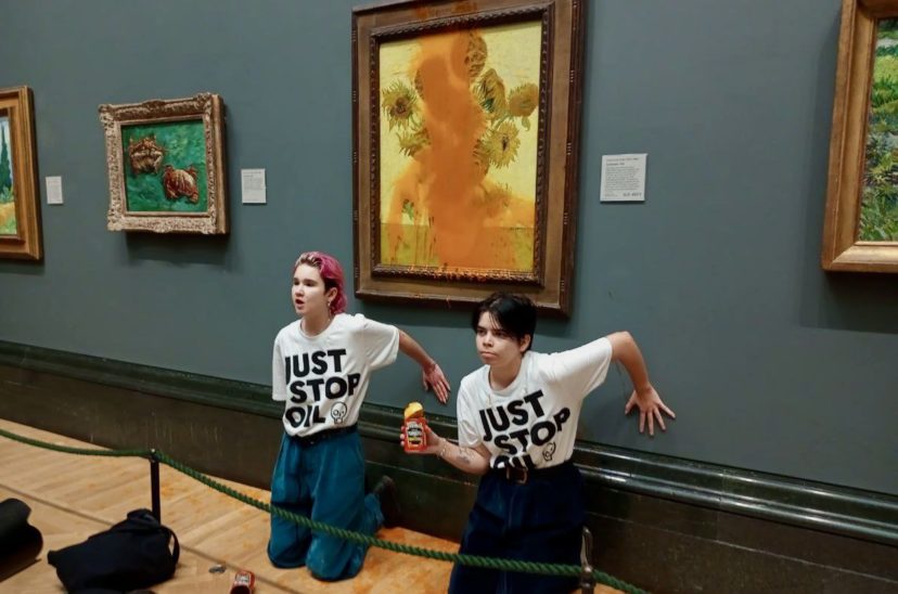 Activistas y cuadro de Van Gogh