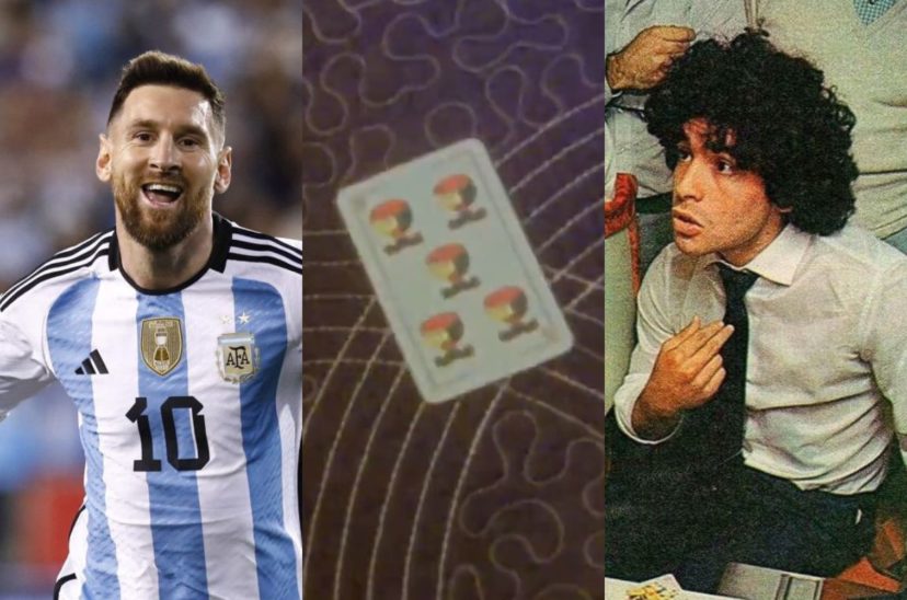 5 de copas messi maradona