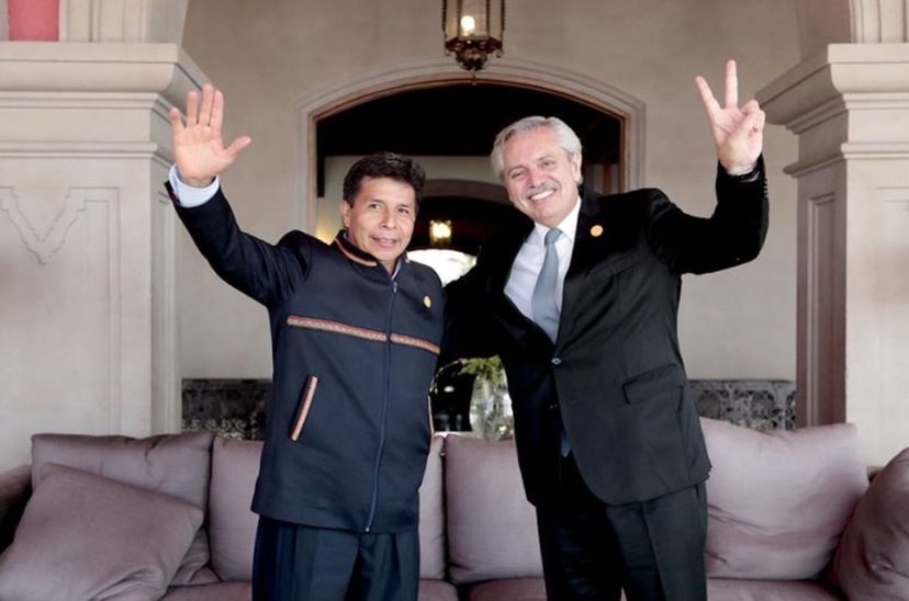 El gobierno argentino apoyó a Pedro Castillo.