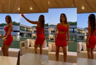 Antonela Rocuzzo bailando