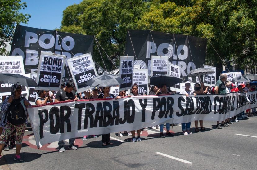 Piquetes en la 9 de Julio.