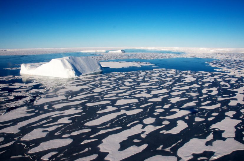 Hielo marino de la Antártida.