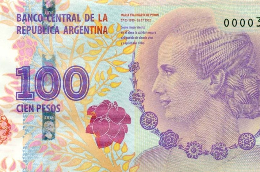 billete de $100 Eva Perón