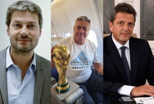 Chiqui Tapia, Sergio Massa y Matías Lammens