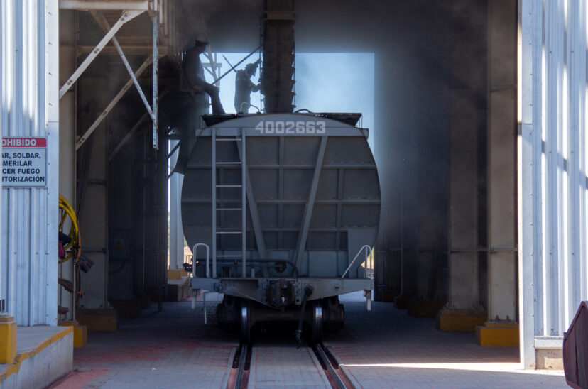 Ferrocarril trenes de carga granos