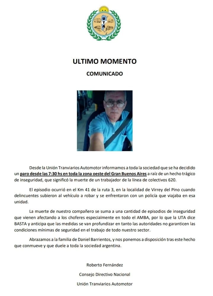 comunicado de la uta
