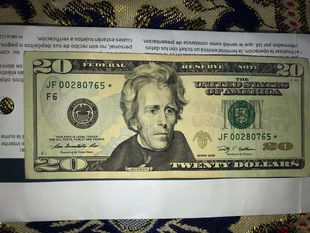 billete de 20 dólares