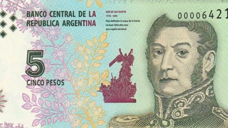 billete de 5 pesos