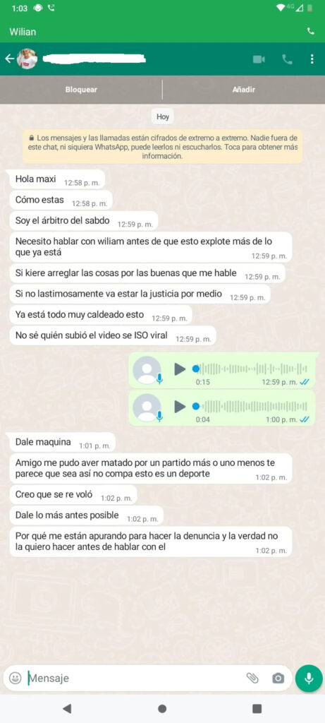 extorsion arbitro