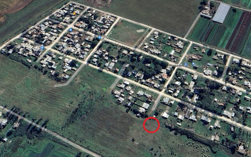 Sitio donde fueron hallados los restos de Iara Nardelli