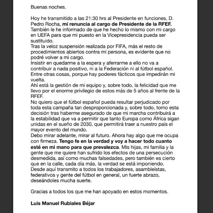 rubiales carta