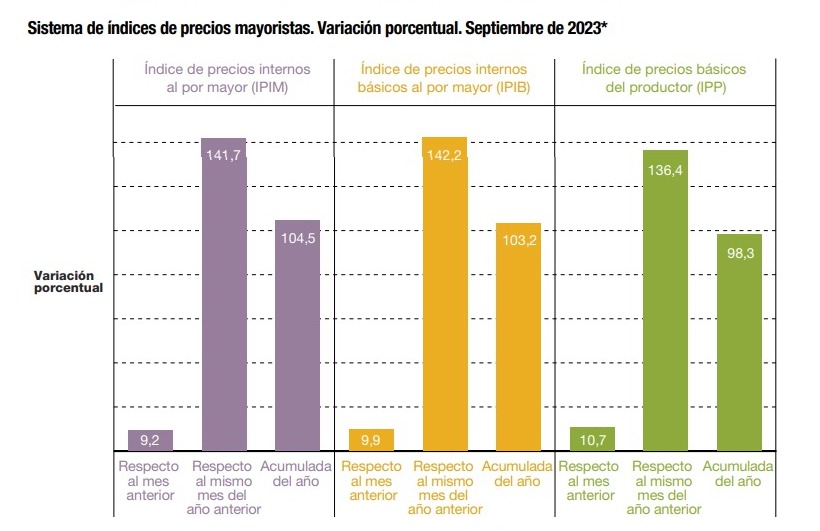 Captura informe INDEC sobre inflación mayorista.