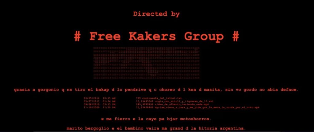 Así se veía el sitio de Massa tras el hackeo. Captura difundida en redes sociales.