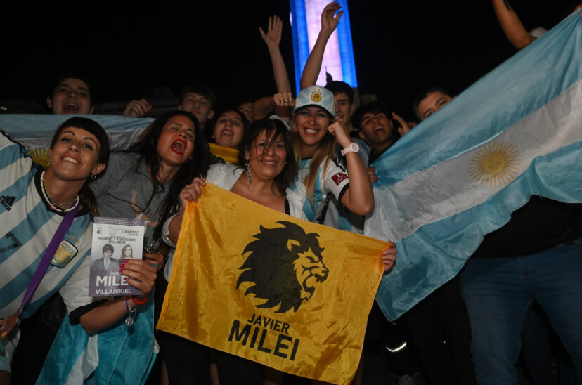 Festejos por el triunfo de Milei en Santa Fe