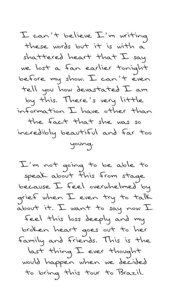 El comunicado de Taylor Swift en Instagram.