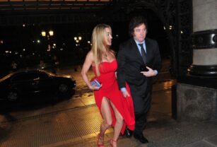 Javier Milei y Fátima Florez en el Colón