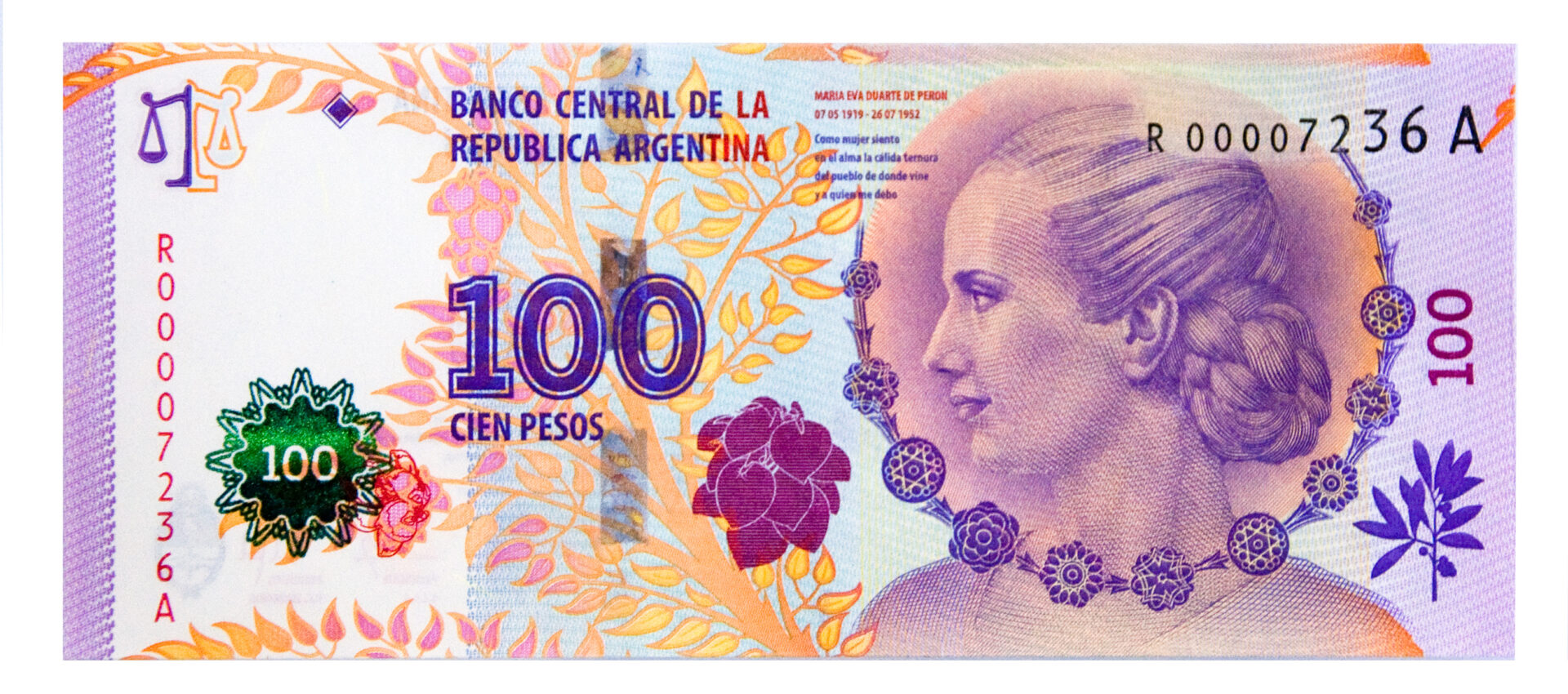 billete 100 pesos error