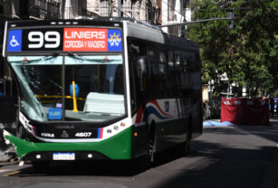 El colectivo que protagonizó, junto a un camión, el choque en Balvanera.