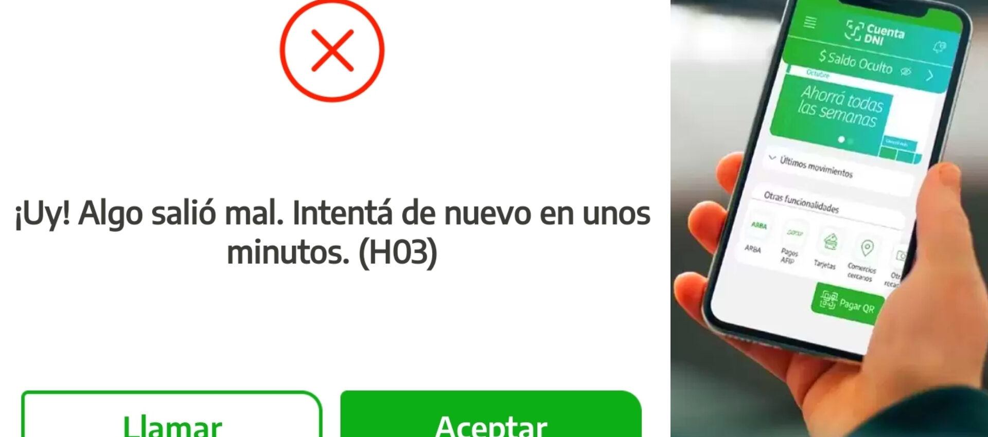 Cuenta DNI Error h03