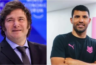 Milei y Kun Agüero