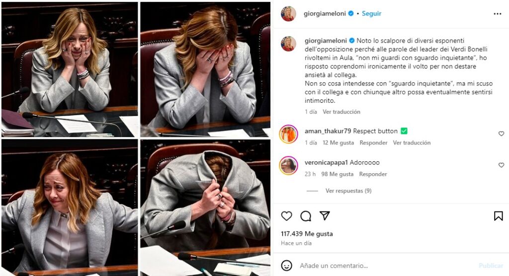 Giorgia Meloni, posteo.