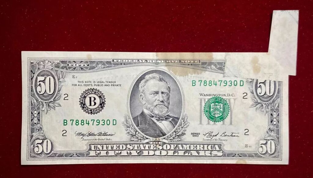 billete con falla