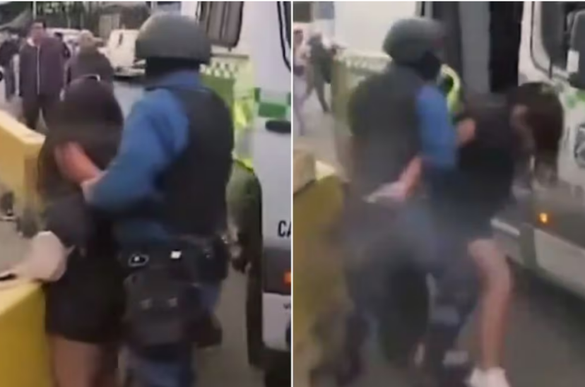mujer chile dispara
