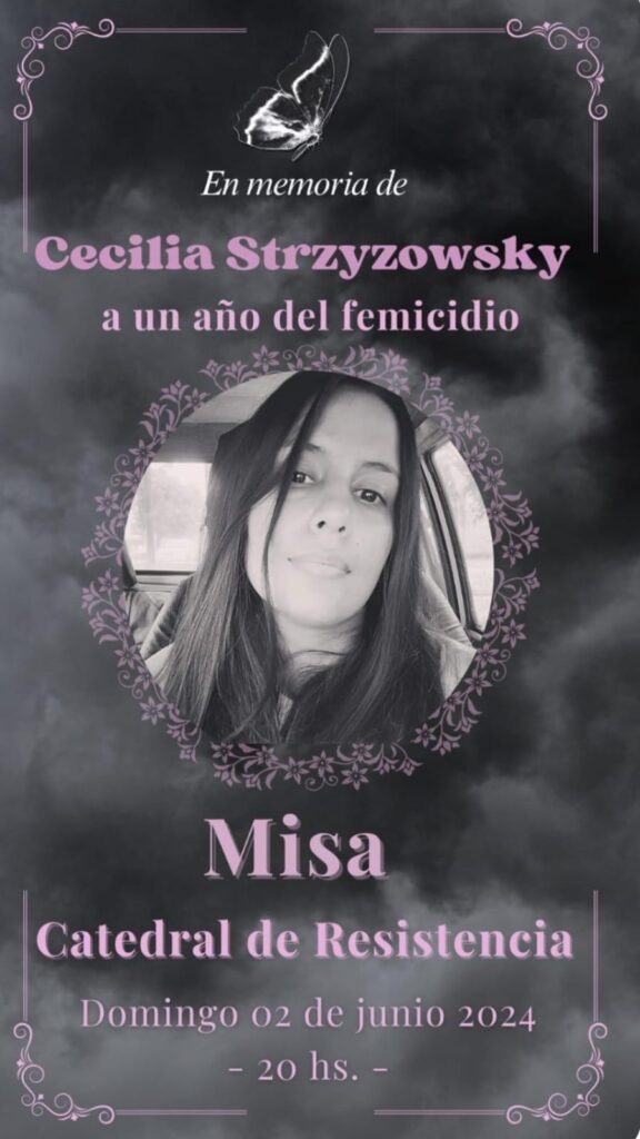 convocatoria a misa por Cecilia Strzyzowski.