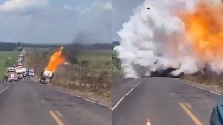 Explosión de camión en Brasil