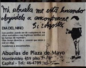 Cartel "mi abuela me está buscando"