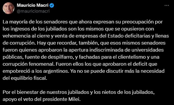 tuit de macri