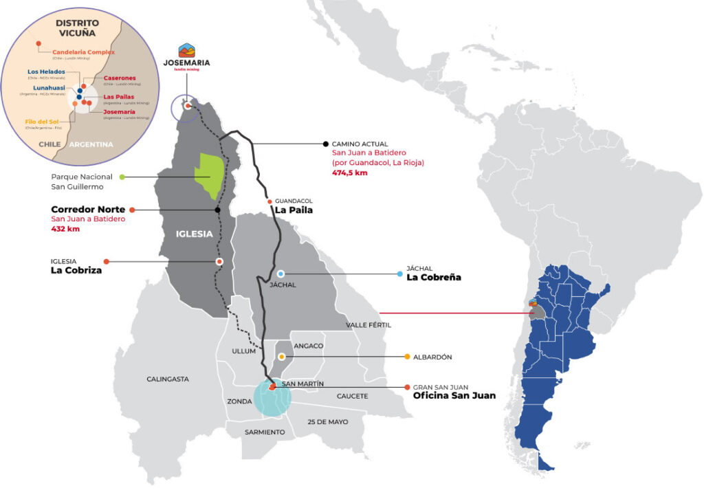 Mapa del proyecto Josemaría en San Juan.