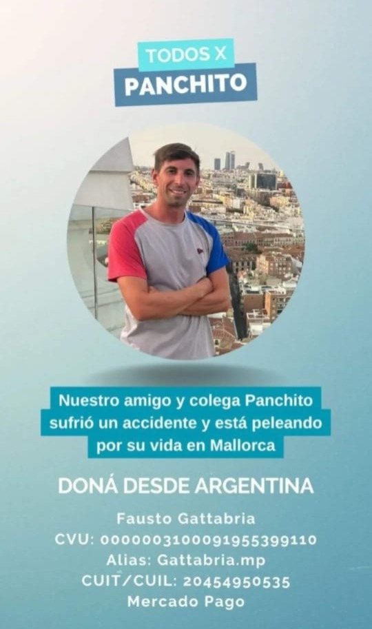 Donaciones para el guardavidas argentino.
