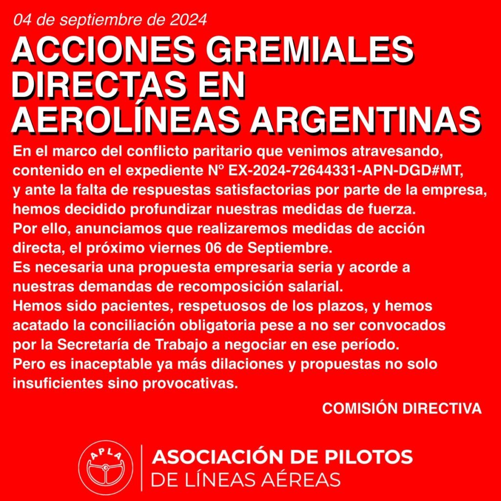 Comunicado de APLA