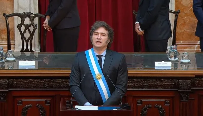 Milei presentando el Presupuesto 2025