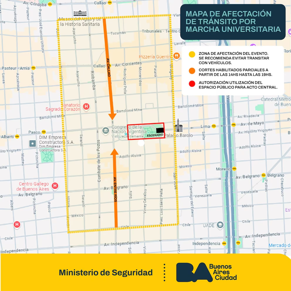 mapa marcha universitaria