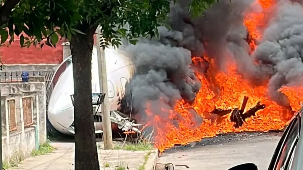 avión san fernando incendio