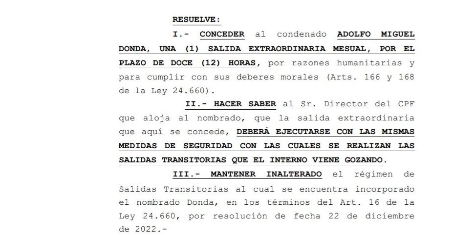 donda genocida salidas transitorias