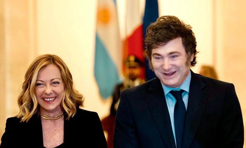 Milei y Giorgia Meloni
