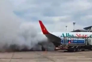 humo en un avión de Flybondi
