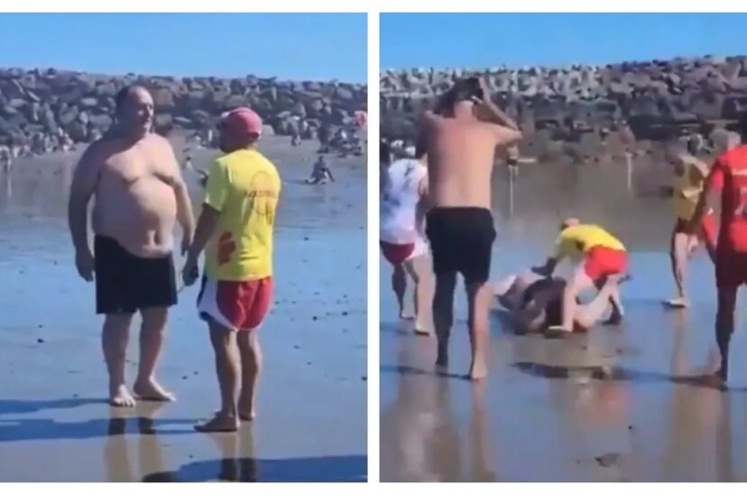 pelea guardavidas playa