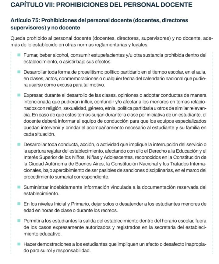 Reglamento docentes CABA